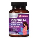 Witaminy prenatalne dla kobiet - Multiwitamina z DHA, Kwas foliowy, Witamina C, B12, Żelazo i Omega-3 - Przed, W trakcie i po ciąży Suplement do zdrowego wzrostu i rozwoju mózgu - 60 Softgels