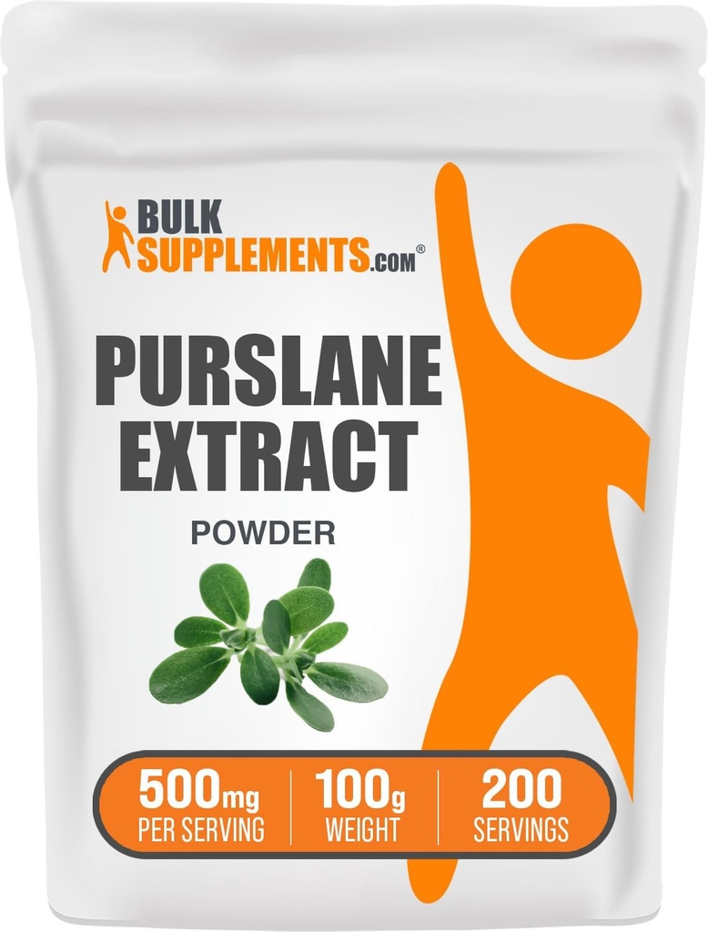 BulkSupplements.com Purslane Extract Powder - Portulaca Oleracea Extract, Purslane Supplements - z Purslane Herb, Gluten Free, 500mg na jedną usługę, 100g (3.5 oz) (Opakowanie po 1)