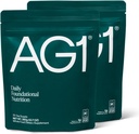 AG1 Zielony suplement do proszku 124; Poprawa stanu zdrowia gut 124; Multiwitamina, Probiotyk, Gluten Free, Wegan i Keto Friendly Department 124; 75 Witaminy (Athletic Zielonych) - 2 Pack, Classic Formula (30 Servings Per Pouch)