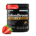 ColonBroom Premium Proszek Suplement (Truskawka) - Colon Broom Pyllium Husk Fiber Proszek Drink - Gluten Free, Non-GMO Colon Cleanse for Bloating Relief & Gut Health, 50 Służenie