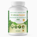 California Essentials Magnezu Glycinate 400 - Chelated, Wysoka Absorpcja Magnezu Elemental Relief mięśni, Bone & Heart Support -Vegan, Non-GMO, Gluten- Free (360 Liczniki (Opakowanie 1))