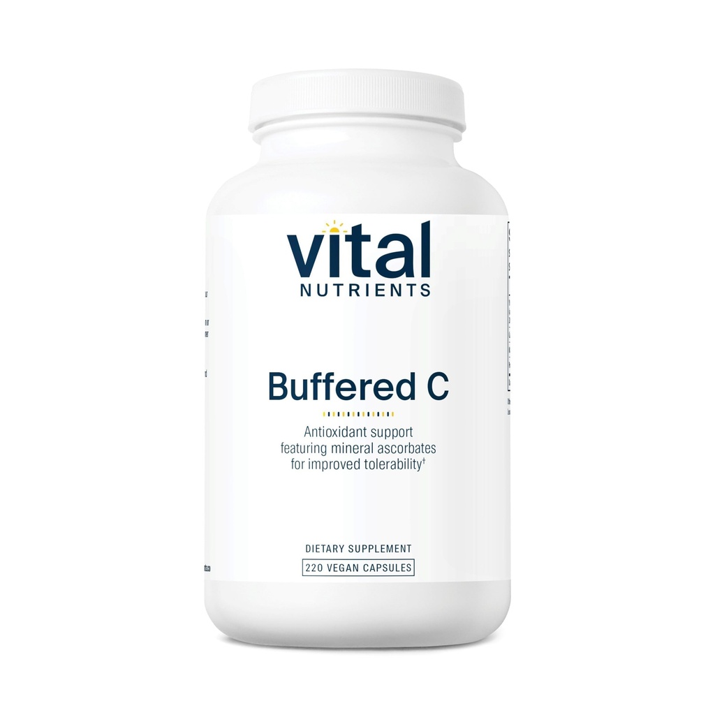 Vital Nutrigents Buffered Witamina C 500 mg Xi124; Wegańska witamina C dla wrażliwych osób * Xi124; Suplement immunologiczny * Xi124; Gluten, Dairy and Soy Free Xion124; Non-GMO Xion124; 220 Kapsułki