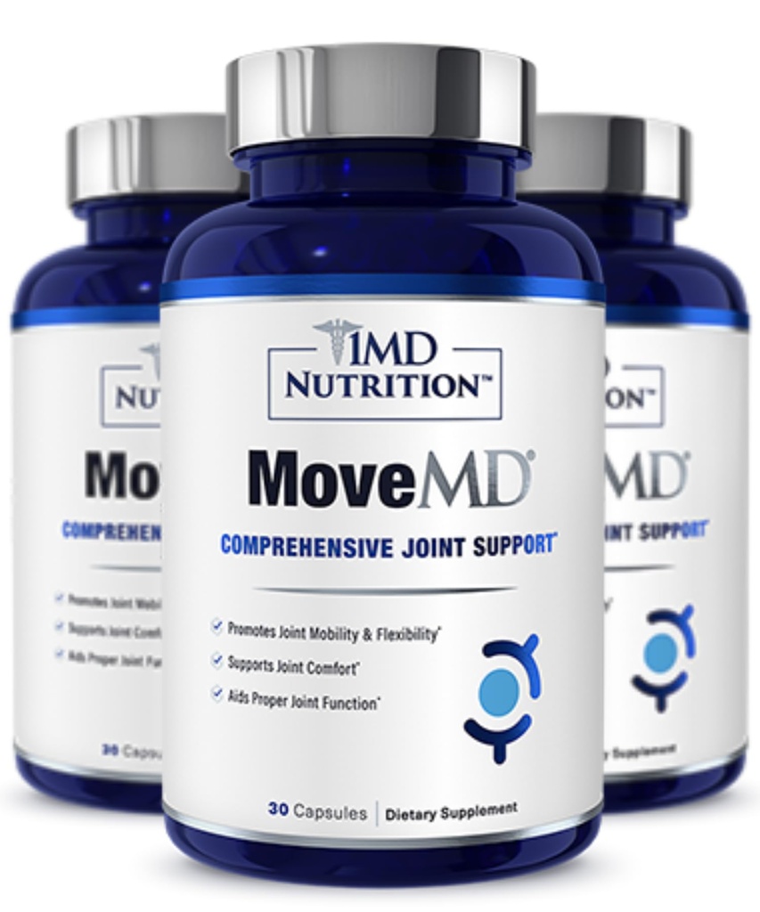 1MD Nutrition MoveMD - Joint Health Supplement - Doctor Formated Agregated 124; with Collagen, Astaxanthin, and More Agreement 124; (3- Pack)