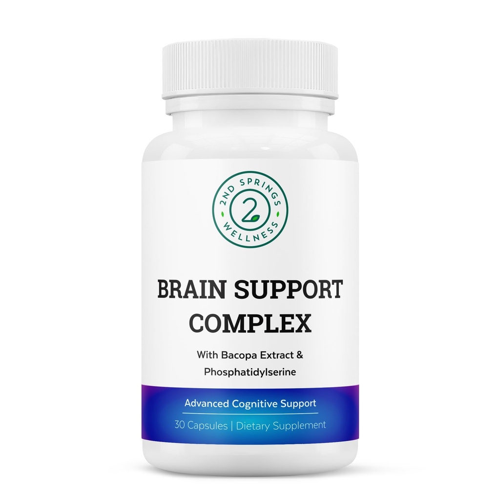 Brain Support Complex - Advanced Cognitive Support Supplement with Ginkgo Biloba, Bacopa Monnieri, Phosphatidylserine, HuperzineA, St. John 's Wort - 30 Ct