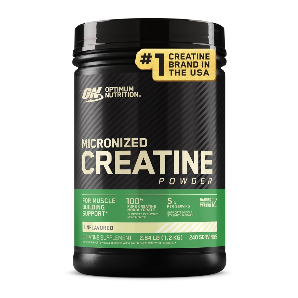 Optimum Nutrition Mikronizowany proszek jednowodny z krewniakiem, nieflawored, 240 Servings, 1200 Grams (Opakowanie może Vary)