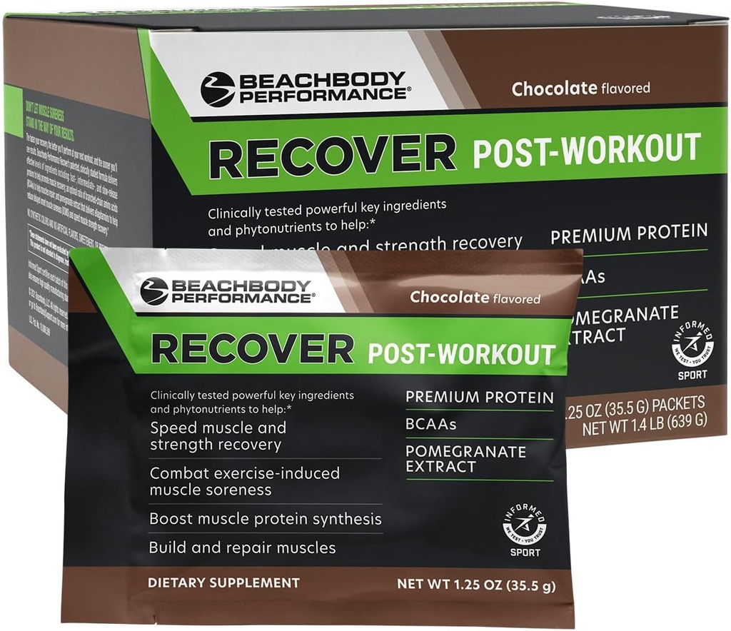 Bodi Recover protein serwatki w proszku Blend- Post- Workout Czekoladowy suplement serwatki do odzyskiwania mięśni z 20 g białka, BCAA, ekstrakt z granatu - szybki odzysk - 18 Serwowanie pakietów