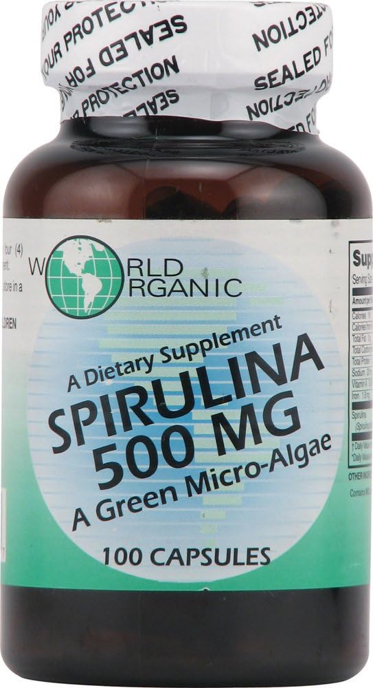 World Organic Spirulina - 500 mg - 100 kapsułek