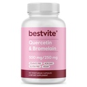 BESTVITE Quercetin z Bromelainem 500 mg / 250 mg (120 Kapsułek wegetariańskich) - bez stearynianów - bez tlenku krzemu - Wegan - Nie GMO - Bez glutenu