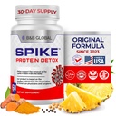 Spike Protein Detox - Spike Supplement for Protein Balance - Unflavored 3- in-1 Mieszanka z Nattokinase 4000Fu, Bromelain 500mg, Curcumin 1000mg - Made in USA - 60 Kapsułki, 30 Day Supply