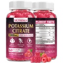 Gumy z cytrynianem potasu, suplement potasu (1000mg), wspomaga skurcze nóg i mięśnie, Nadaje się dla dorosłych i dzieci, Wegan, Non-GMO, 60- Count
