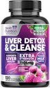 Delikatny wzór detox i naprawy wątroby Cleanse - Advanced Liver Supplement with Silymarin Milk Thistle, Dandelion Root, Artichock Extract, Turmeric, Choline, & Beetroot - 120 Kapsułki wegetariańskie