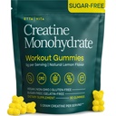 Bezcukrowe gumki monowodne Kreatyny 5gram na serwowanie, Pothent Gummies dla mężczyzn i kobiet, Suplement do Wspomagania Mięśnie, Energia komórkowa i Funkcja Kognitywna, Gluten- Free