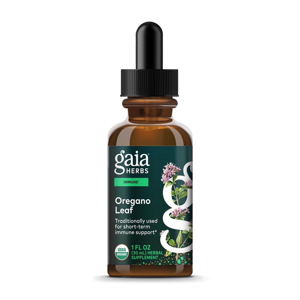 Gaia Herbs Oregano Leaf - Suplement ziołowy do immunologicznego wsparcia - z Oregano Leaf Extract - Certified Organic - 1 Fl Oz (23 Służenie)