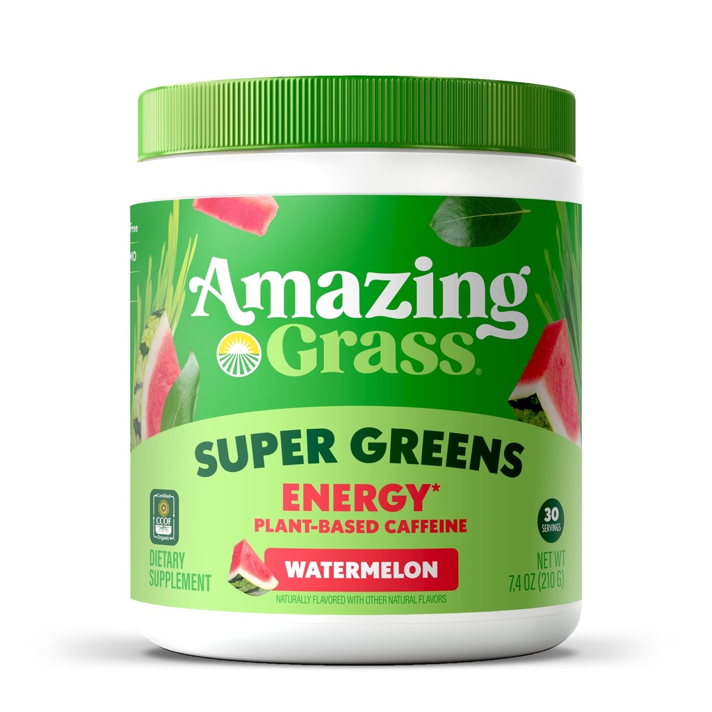 Niesamowita energia mieszania trawy: Smoothie Mix, Super Zielonych proszku i roślin Kofeina oparta z Matcha zielona herbata i buraka korzeń proszku, Arbuz, 30 Słupki (Packaging May Vary)