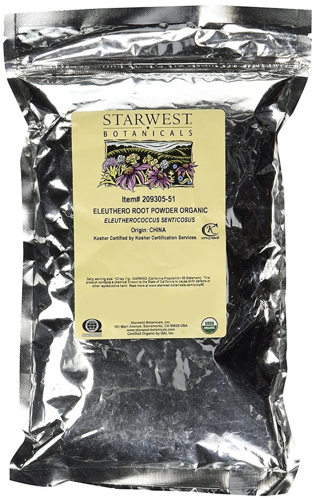 Organiczny proszek korzeniowy Eleuthero, 1lb
