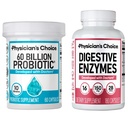 Choice lekarza - Optimal Gut Health Bundle: 60 Billion Probiotic 60ct + Digestive Enzyme 180ct for Digestive Comfort and Immune Support - Value Bundle