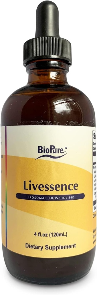 BioPure Livesense Herbal Tincture - Mieszanka 6 ekstraktów botanicznych i liposomów do wsparcia wątroby, pęcherzyka żółciowego, Hormony i Mikrobiomu Równowaga, Detox, Gut Health i ogólne Wellness - 4 fl oz