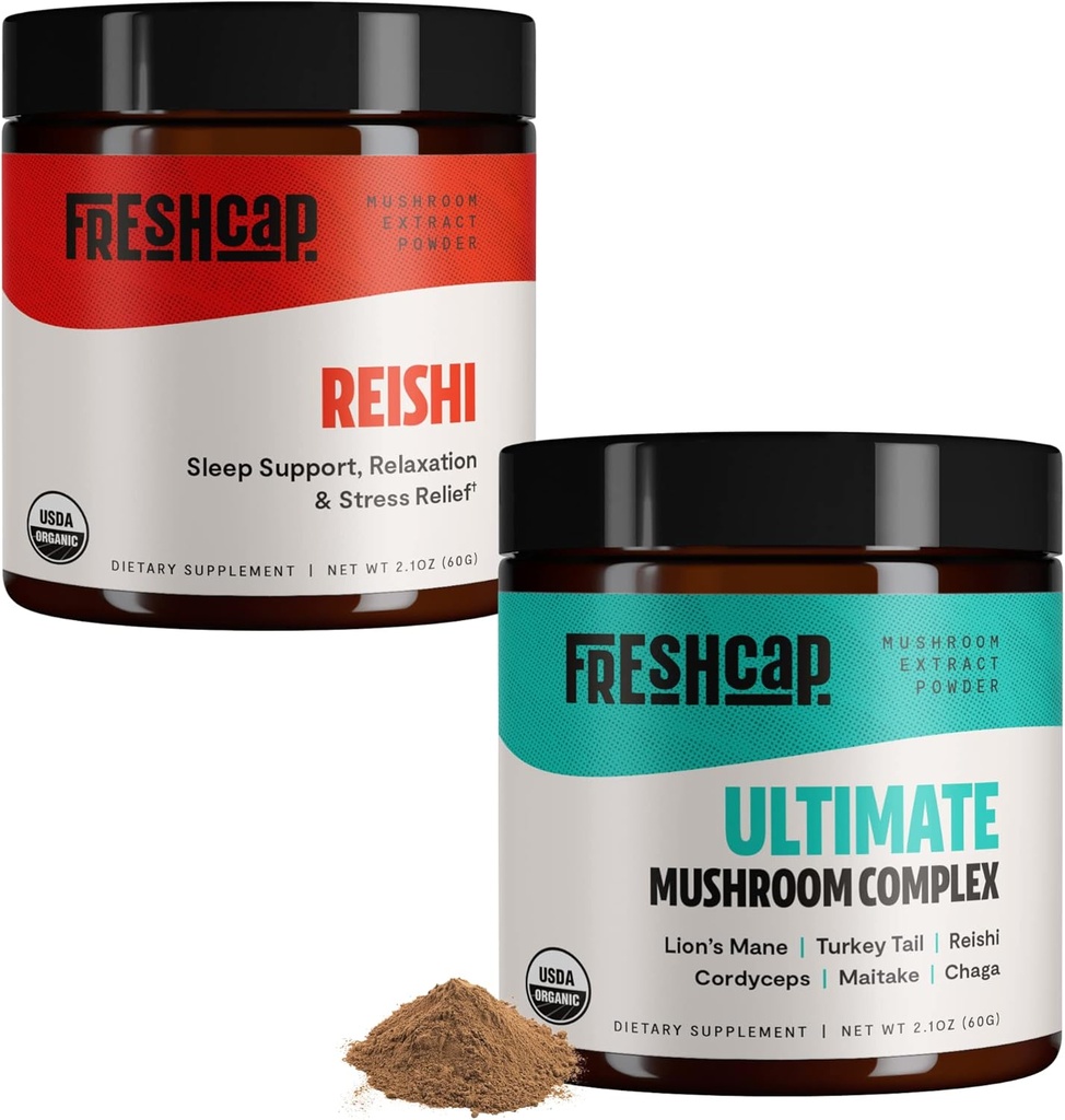 Świeże Grzyby Stress Bundle (Reishi Powder i Ostateczny Grzyb Complex Powder)