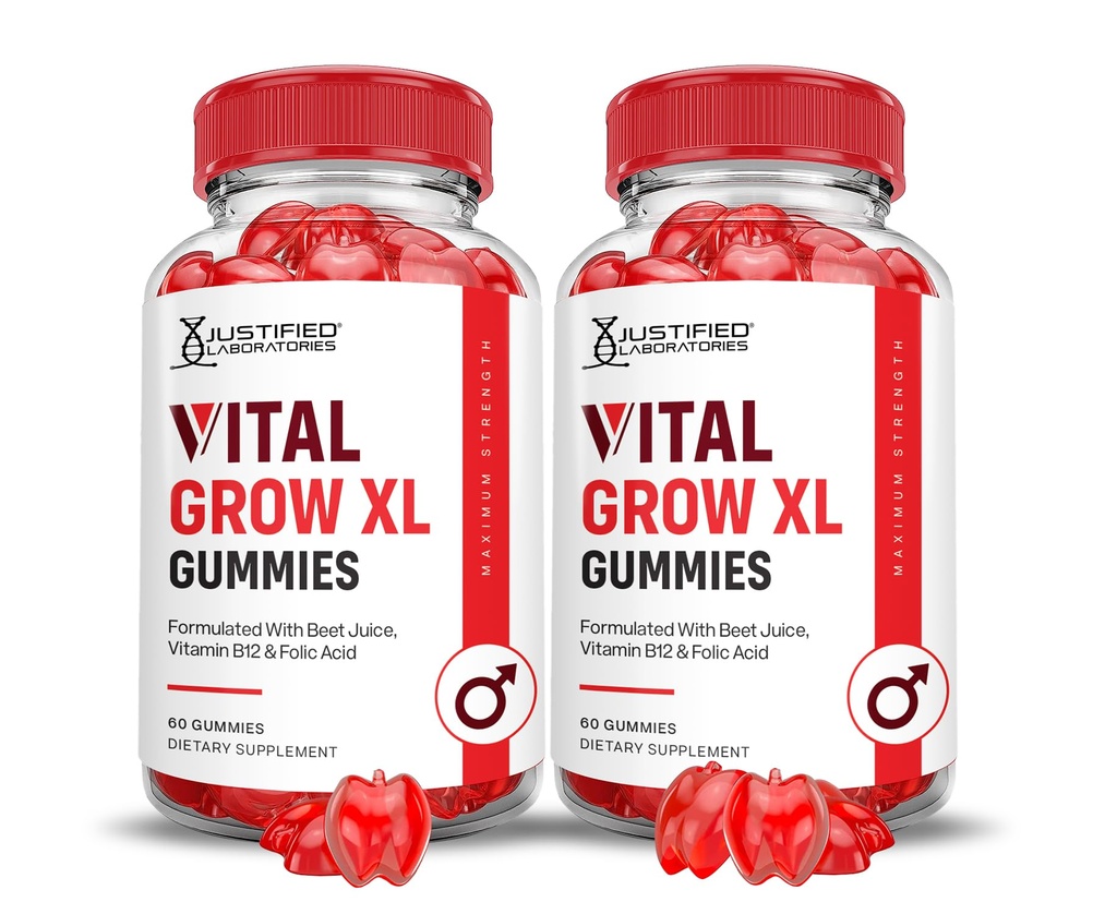 Laboratoria z uzasadnieniem (2 opakowania Vital Grow XL Performance Gummies 1000MG Advanced Formuła preparowana z ACV Granat Sok z buraków w proszku B12 Vegan Non GMO 120 Gummys