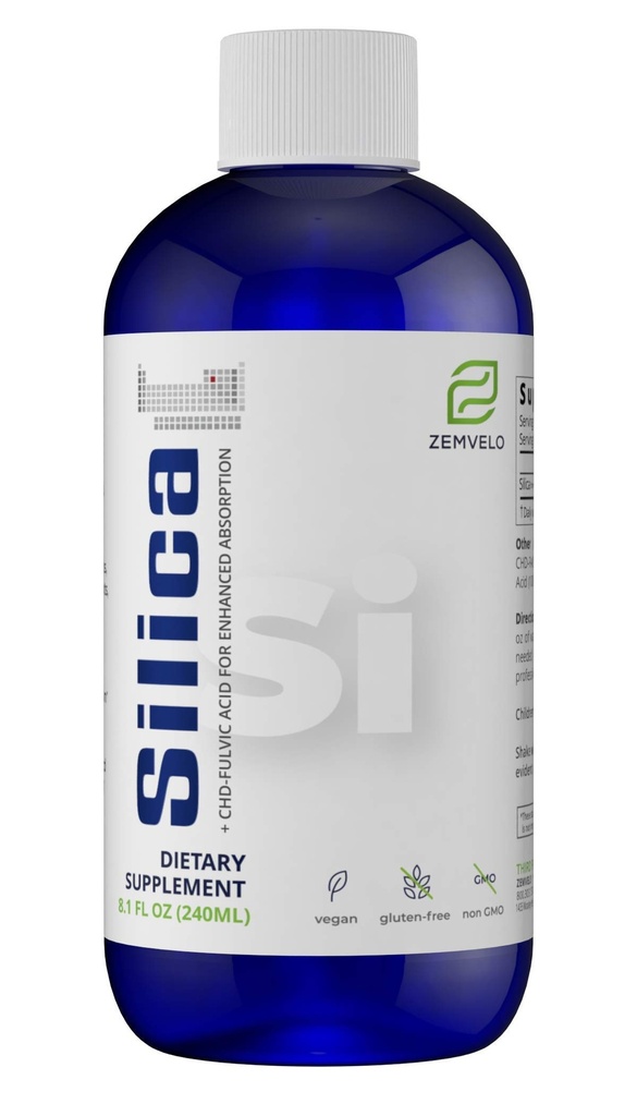 Liquid Jonic Silica - Włosy, Skóra i paznokcie Żywienie 124; Wsparcie kolagenu 124; Wspólne wsparcie dla Tendonów i Chrząstki Zdrowia 124; 8 oz, 48 Day Supply
