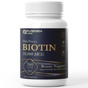 Puregen Labs Biotin 10,000 MCG wspiera zdrowe włosy, skóry i paznokci - Wysoka potencja wsparcie urody - Non-GMO, gluten wolny 124; 360 Tabletki wegetariańskie