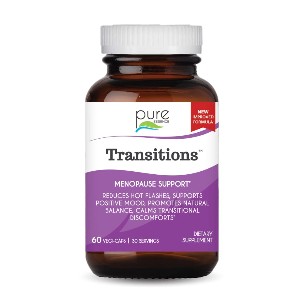Czysta esencja Labs Przejścia Witaminy dla Kobiet, Naturalny menopauza suplement ulgi do promowania równowagi hormonu, Redukcja gorących błysków, Mood Swings & nocne poty, 60 Kapsułki