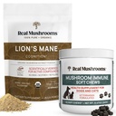 Prawdziwe Grzyby Lions Mane Powder for Human (60g) & Grzyby Immune Pet Chews (60ct) - Paleta do Cognition & Immunitet - Ashwagandha, Astragalus & More - Vegan, Non-GMO, Gluten- Free, Grain- Free