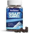 Shilajit Gummies 1000 MG, Organic Shilajit Supplement, 85 + Ślad Minerałów, z Ashwagandha, Grzyb - Energia, Mózg, Wsparcie odporności, dla mężczyzn i kobiet - 60 Hrabia