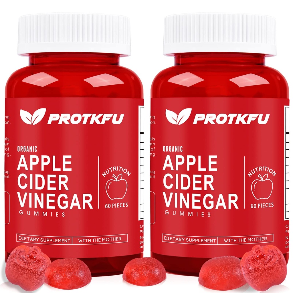 Jabłko Cydr Gummies ocet, 120 Licz Max Siła 1000mg Gummies ACV z witaminą B12 & B6, do metabolizmu, trawienia, Detox, Gut & Immune Health, Wegan & Non-GMO, Żelatyna - wolne