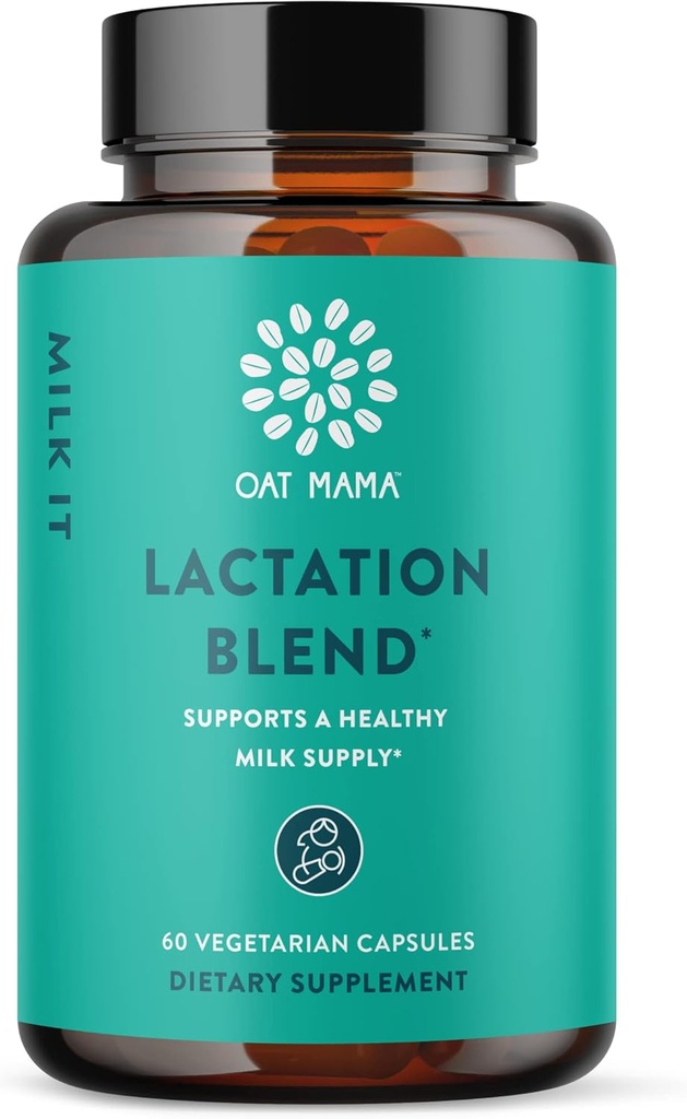 OAT MAMA Milk It Laktacja Herbal Mieszanka Piersi Suplement do Pielęgnacji Popartum, Suplement do Laktacji z Moringa Proszek, 60 Kapsułki