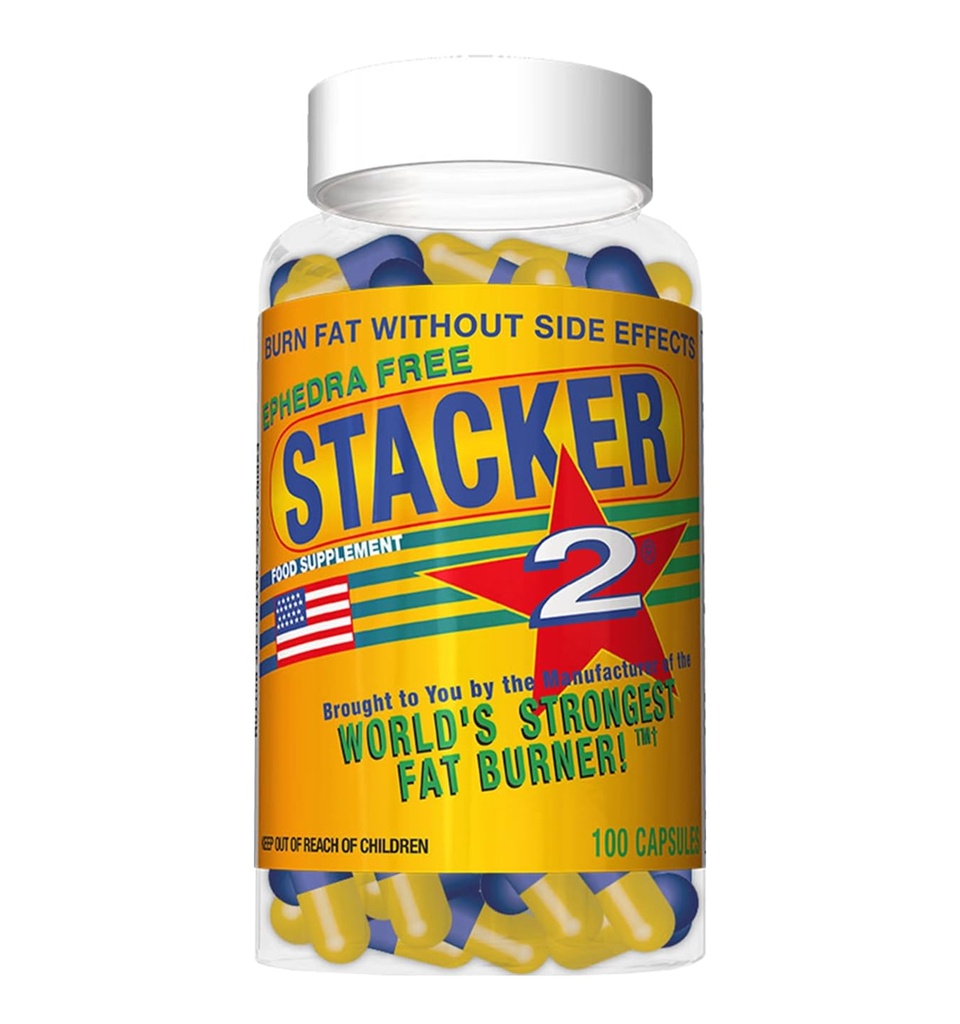 Stacker 2 Fat Burner Kapsułki, Ephedra Free, 100-liczenie butelek