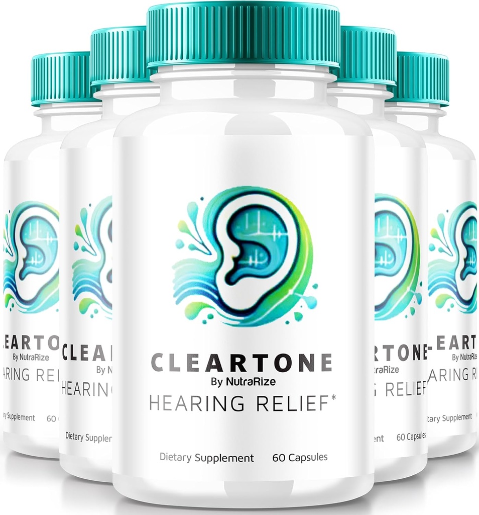 NutraRize (5 opakowań) ClearTone Tinnitus, ClearTone Pills for Hearing, ClearTone Pills Supplement for Total Ear Health, Official Auditory Support Capsules, ClearTones Review (300 kapsułki)
