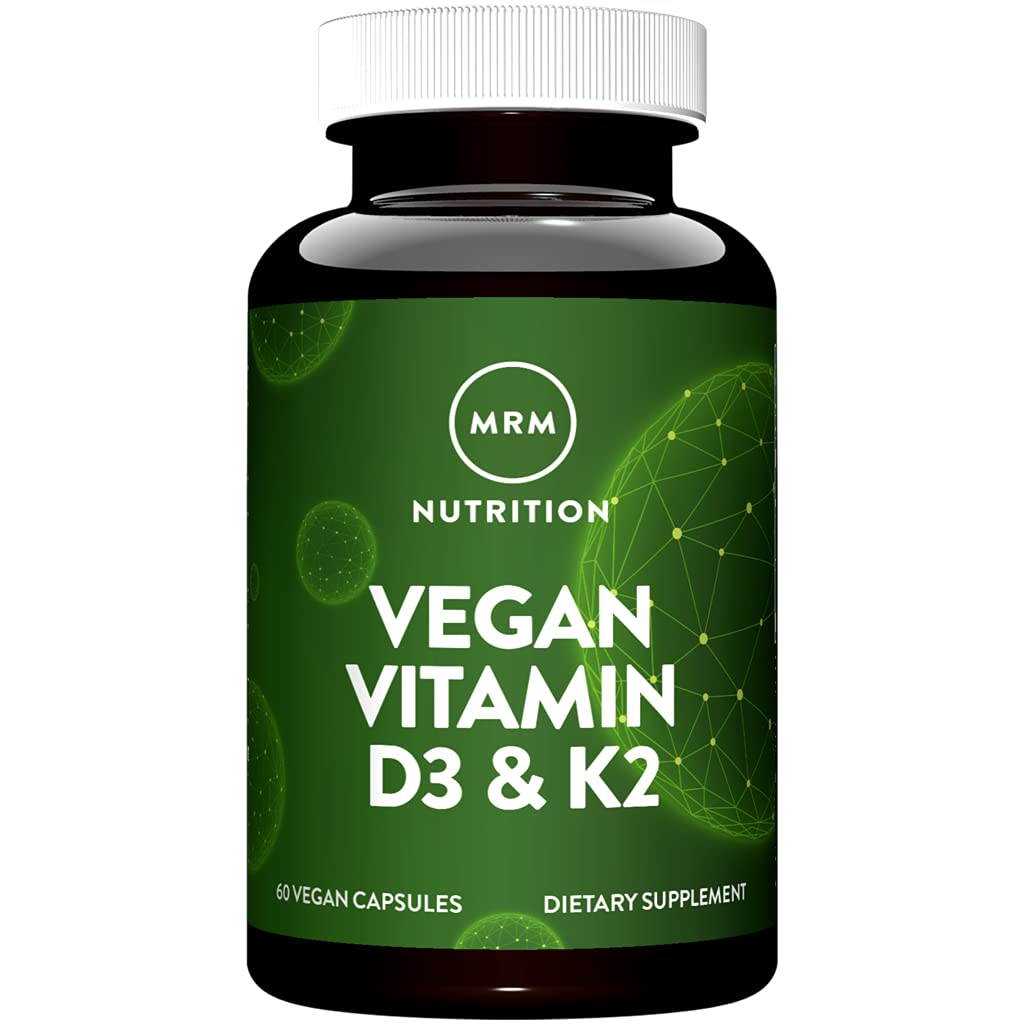 MRM Nuturition Vegan Witamina D3 & K2 Bilans 124; Bone + Immune Health Criteria 124; Wykonane z porostów 124; Wchłanianie wapnia 124; Wegańskie + Wegetariańskie Przyjazne 124; 60 Sługi