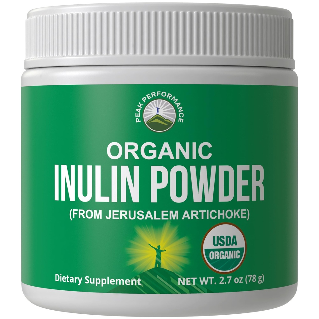 Organiczny proszek inulinowy Naturalny włókno prebiotyczne dla Gut Health. USDA Organic Raw Plant Based Vegan Prebiotics FOS Suplement z Jerozolimy Karczoch. HSA + FSA Kwalifikujące się Witaminy Tylko Lista Zatwierdzona