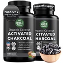 Kokos Aktywowane Kapsułki Węglowe, 180 Kapsułki Węglowe, Wybielanie zębów, Pomaga Zaparcia, Bloating, Gaz żołądkowy, Heartburn, Pure Coconut Derived Supplement (2)