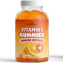 NOWY WIEK Witamina C Gumie Pomarańczowa Witamina C Gumy - Wspiera zdrowy system immunologiczny - wegetarianin bez glutenu (60 Gummies)