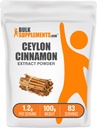 BulkSupplements.com Cynamon Bark Extract Powder - Ceylon Cynamon Supplement, Herbal Supplement - Vegan & Gluten Free, 1,2g per Serving, 100g (3.5 oz) (Opakowanie po 1)