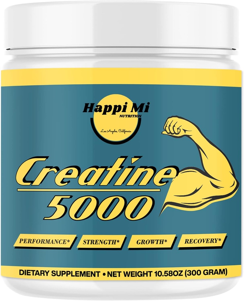Mikronizowany monohydrat krewowy proszek, Unflavored, Pre Workout, Post Workout, Recovery, Muscle Building, Poprawa sprawności atletycznej, 300 Gram, 5000mg na serwis, 60 Służenie