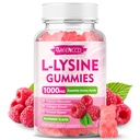 L- Lysine 1000mg Gumumie, Suplement Lysine dla dorosłych i dzieci, Zasadniczy suplement aminokwasu dla warg i zdrowia jamy ustnej, Boost Immune & Collagen & Wapń, Cukier wolny, Malina Flavor, 60 Hrabia
