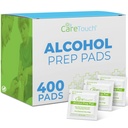 Care Touch alkohol chusteczki indywidualnie zapakowane - Prep Pads z 70% alkohol izopropylowy, Wielki dla domu, Zestawy medyczne i pierwszej pomocy sterylizowane, Antyseptyczne 2- Ply Swabs 400 Count