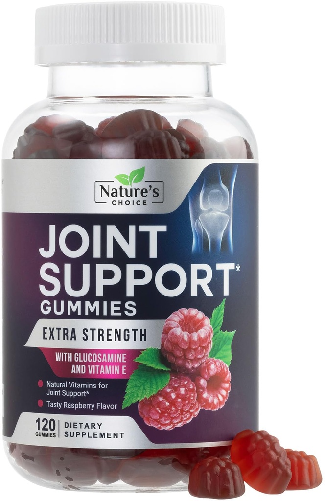 Joint Support Gummies Dodatkowa siła Glukozamina Suplement Gummy z witaminą E - Naturalna chrząstka & Joint Health & Elastyczność Wsparcie, Najlepsze wsparcie Glukozaminy Chew dla mężczyzn i kobiet - 120 Gummies