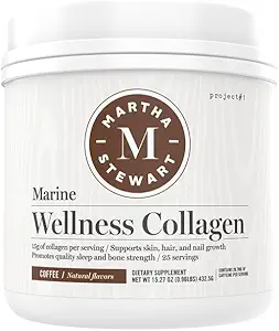 Martha Stewart Collagen Peptydes Proszek - Multi Collagen dla kobiet 124; Zdrowy suplement do skóry, włosów, paznokci i kości siły 124; 15 g białka 124; Kawa 124; 25 Służenie