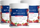 Gundry MD MCT Wellness Proszek do wspierania energii, produkcji ketonowej i zdrowia mózgu, Keto Friendly, Cukier wolny (90 Day Supply, Malina Medley)