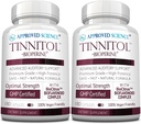 Zatwierdzony Science Tinnitol - dodatek do wsparcia szumu - Ease Ringing in The Ears - Boost Inner Ear Health - 2 butelki - 6 miesięcy dostaw - Made in The USA