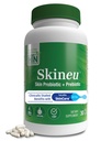 Zdrowie Thru Nutrition Skineu - Probiotyk skóry + Prebiotyczne 124; Wspomaga nawadnianie skóry i elastyczność 124; Klinicznie badane składniki 124; Trzecia Tested Party, Non-GMO & Gluten- Free 124; 30 VegeCapsules