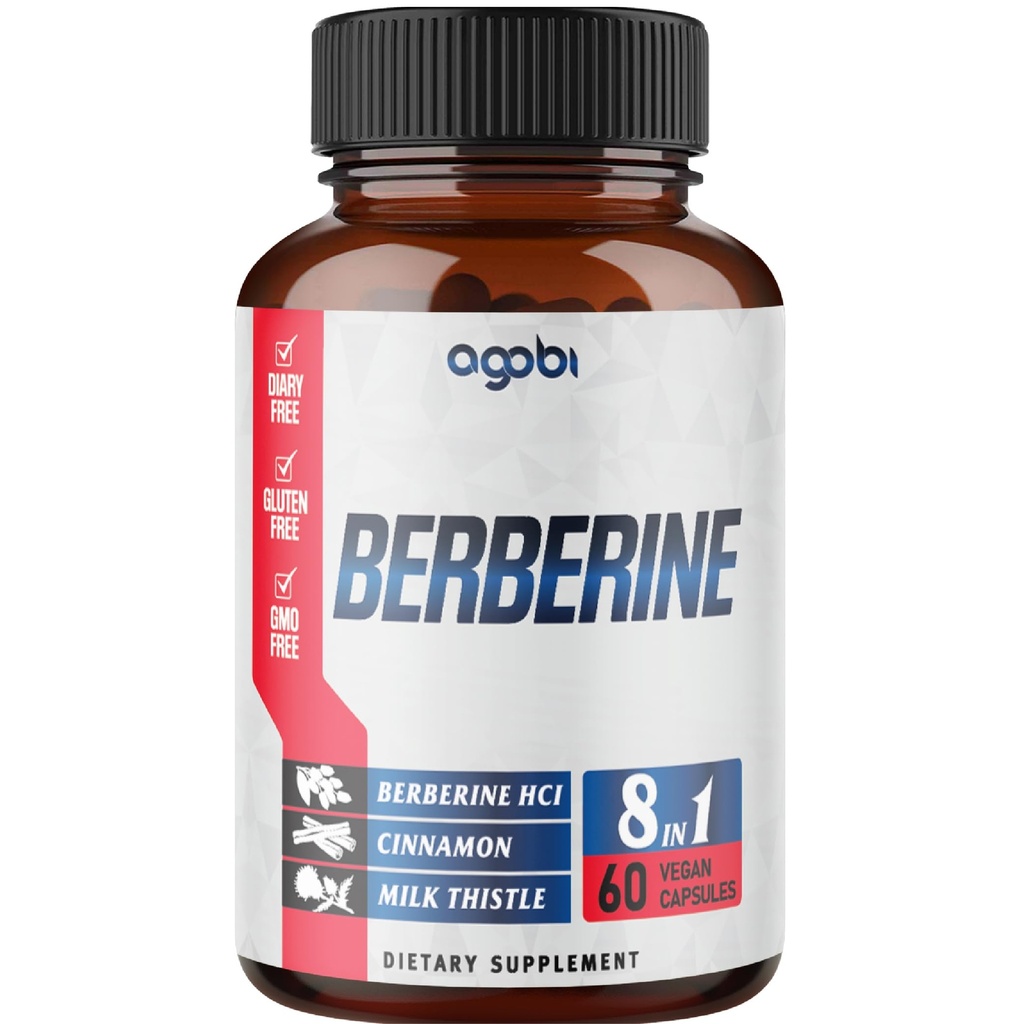 Berberine Suplement z Ceylon, Ostrze Mleczne, Turmeric, Elderberry & More - Wsparcie immunologiczne, sercowo-naczyniowe i żołądkowo - 60 Liczby na 2 miesiące