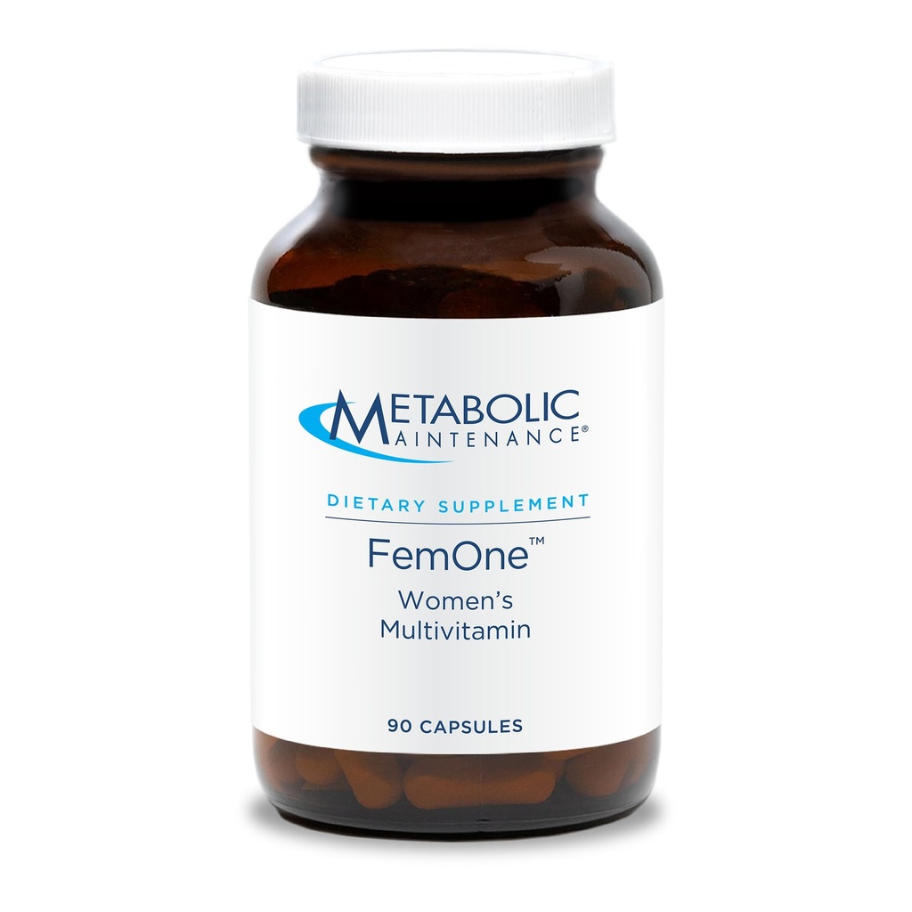 Metaboliczne Utrzymanie FemOne - Multiwitamina Kobiet z Biodostępnym Żelazem, Aktywny folian, B12, Przeciwutleniacze, Witamina D + Biotin, Wsparcie dla Reproductive + Immune Health (90 Kapsułki)