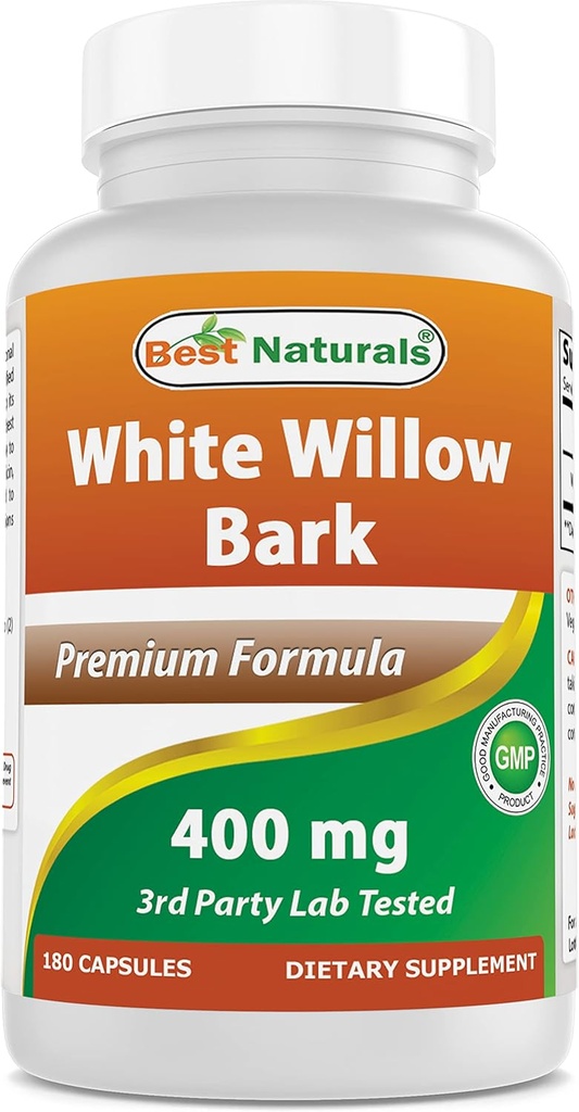 Best Naturals White Willow Bark 400 mg 180 kapsułek