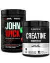 Jacked Factory X John Wick - Wick Mode Pre Workout Powder (Osaka Cherry Blossom, 40 Servings) & Stworzenie Monohydrat Powder (Unflavored, 30 Servings)