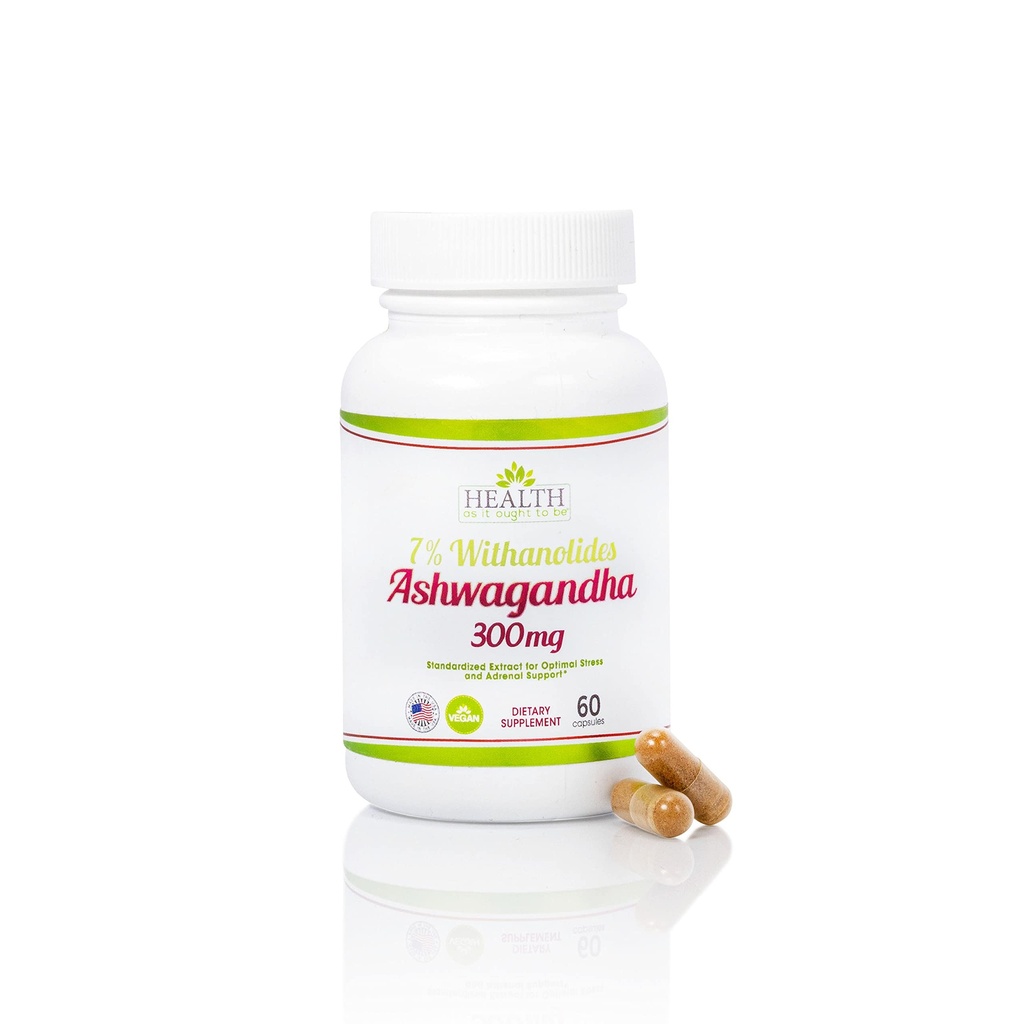Zdrowie Jak to powinno być Ashwagandha 7% Withanolides Supplement Equipment 124; Lekarz sformułowany 124; 1 Cap Daily Formula 124; 60 Kapsułki